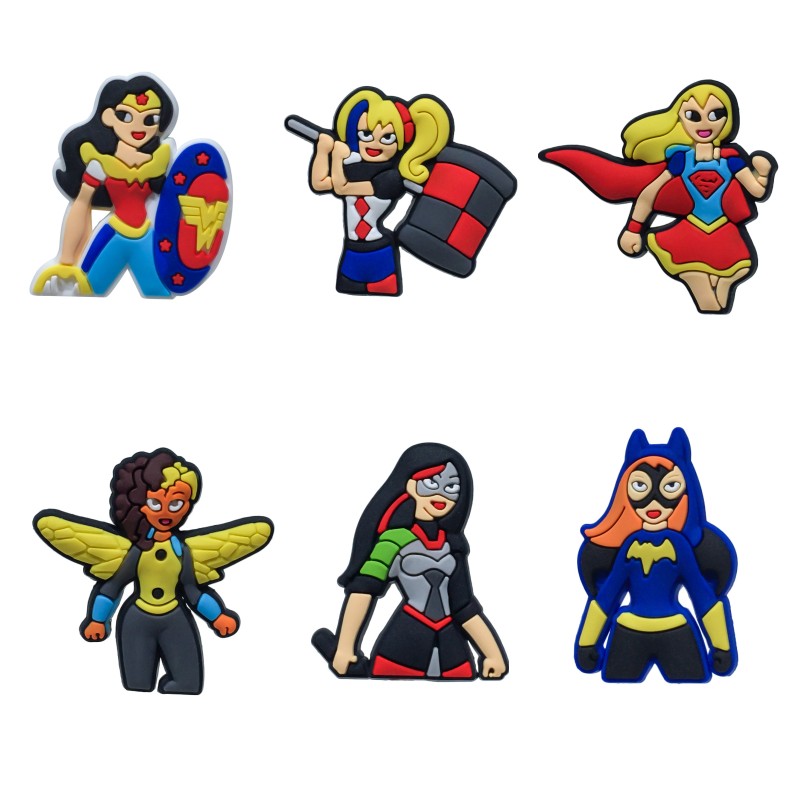 800x800 Superhero Women Cartoon Pvc Shoe Charms Action Icon Buckles