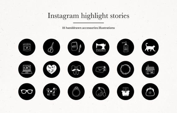 570x366 Accessories Instagram Highlight Icons Instant Download Black Etsy