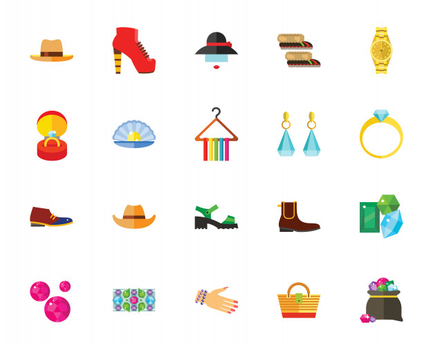 626x500 Accessories And Shoes Icon Set Vector Free Download