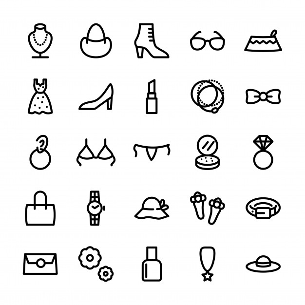 626x626 Fashion Accessories Outline Icon Vector Premium Download