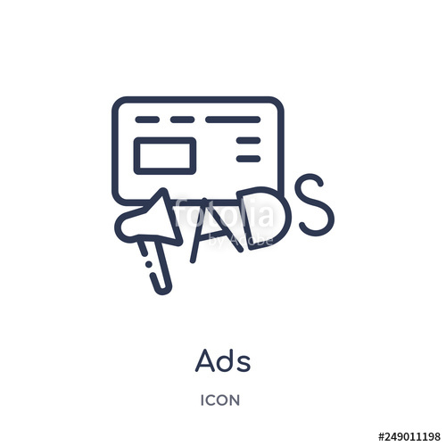 500x500 Ads Icon From Social Media Marketing Outline Collection Thin Line