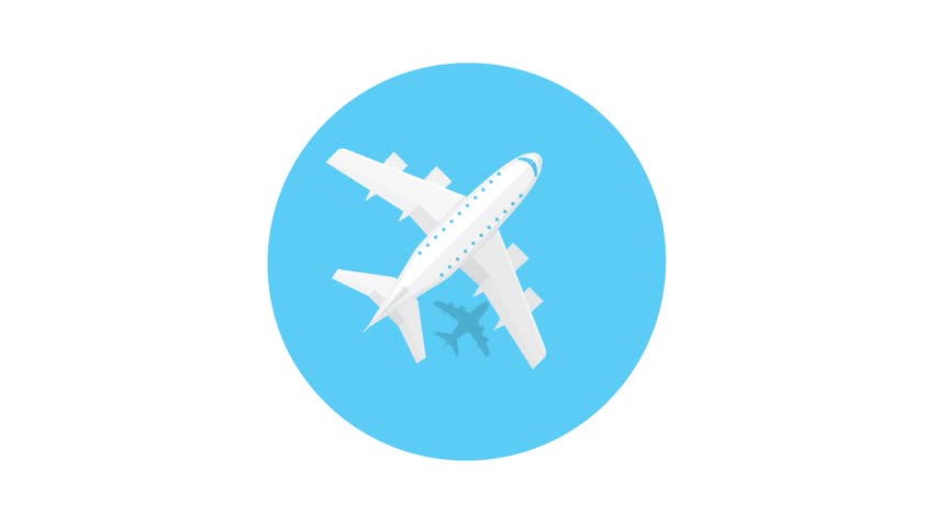 852x480 Plane Animated Icon Airplane Trendy Stock Footage Video