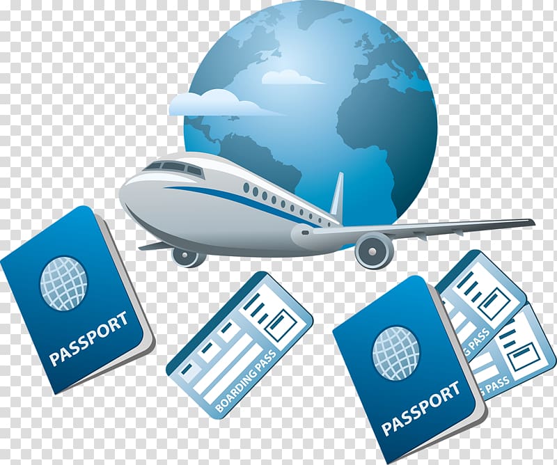 800x668 Gray And Blue Plane And Passport Illustration, Air Travel Flight