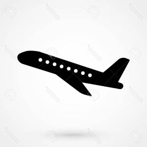 300x300 Plane Solid Icon Aircraft Vector Illustration Isolated On White