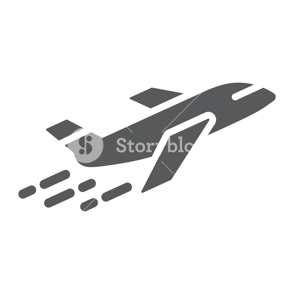 1000x1000 Airplane Glyph Icon, Aircraft And Travel, Plane Sign, Vector