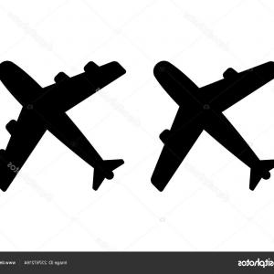 300x300 Plane Solid Icon Aircraft Vector Illustration Isolated On White