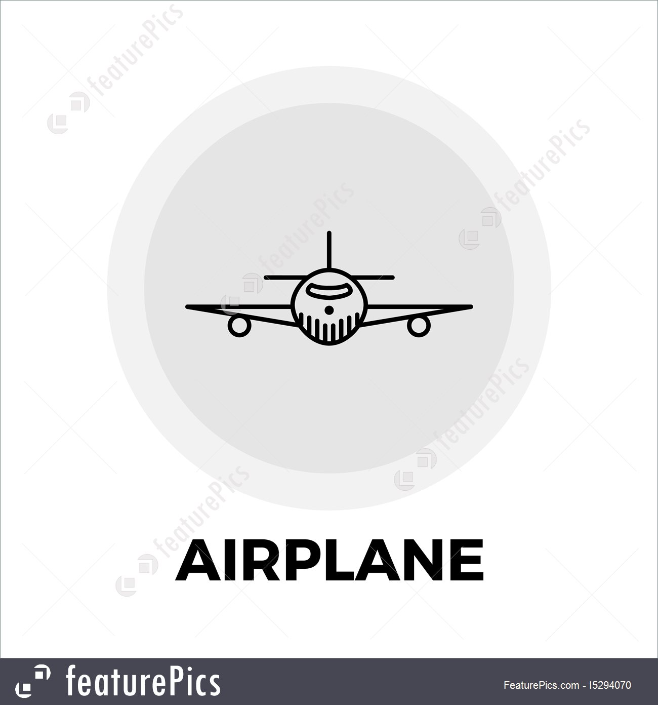 1300x1392 Airplane Line Icon Illustration