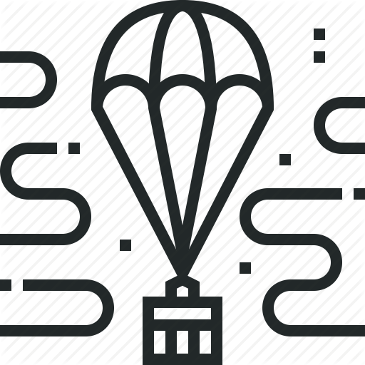 512x512 Air, Airdrop, Box, Container, Crate, Delivery, Parachute, Space