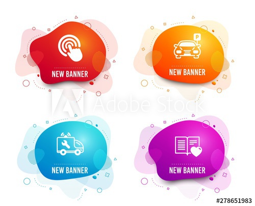 500x405 Liquid Badges Set Of Click, Car Service And Parking Icons Love