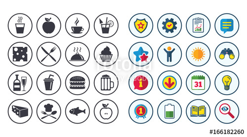 500x278 Set Of Food And Drinks Icons Restaurant Meal, Wine And Cheese