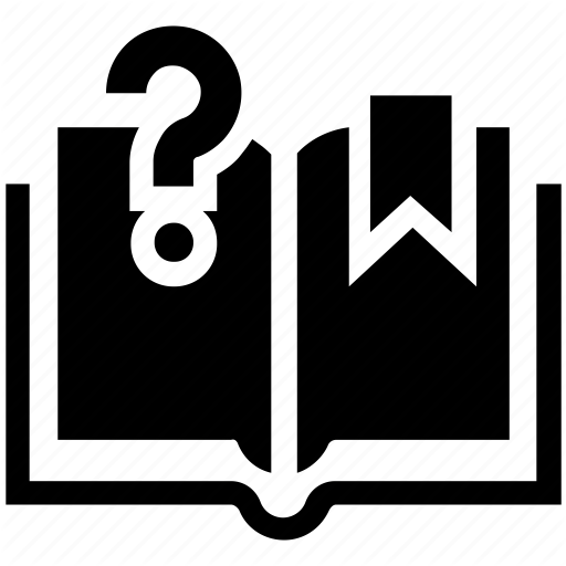 512x512 Book, Customer Service, Mark, Open Book, Question Mark, Ribbon