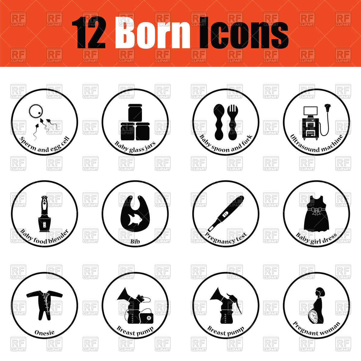 1200x1200 Set Of Born Icons Vector Image Of Signs, Symbols, Maps Angelp