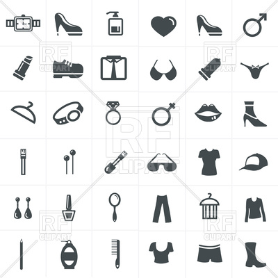 400x400 Beauty And Fashion Icons Vector Image Of Signs, Symbols, Maps