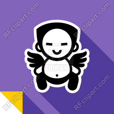 400x400 Angel Or Asian Cupid Icon, Vector Image Of People
