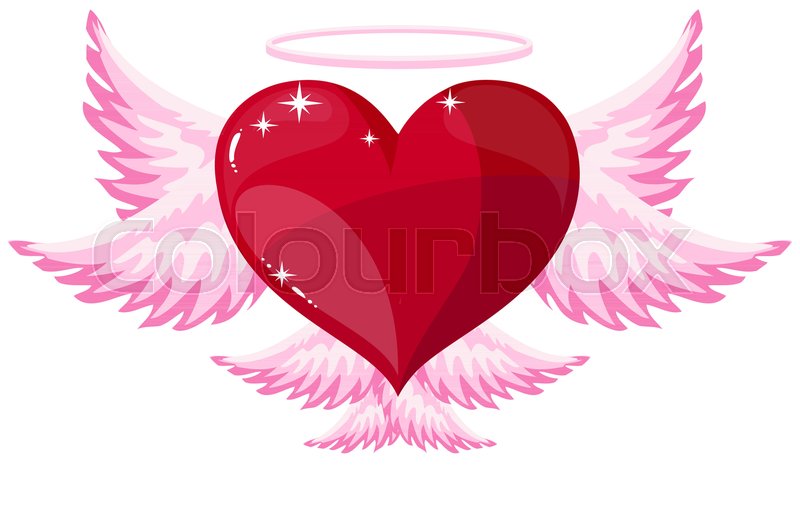 800x509 Love Heart Angel Icon Angel Heart Halo Stock Vector Colourbox