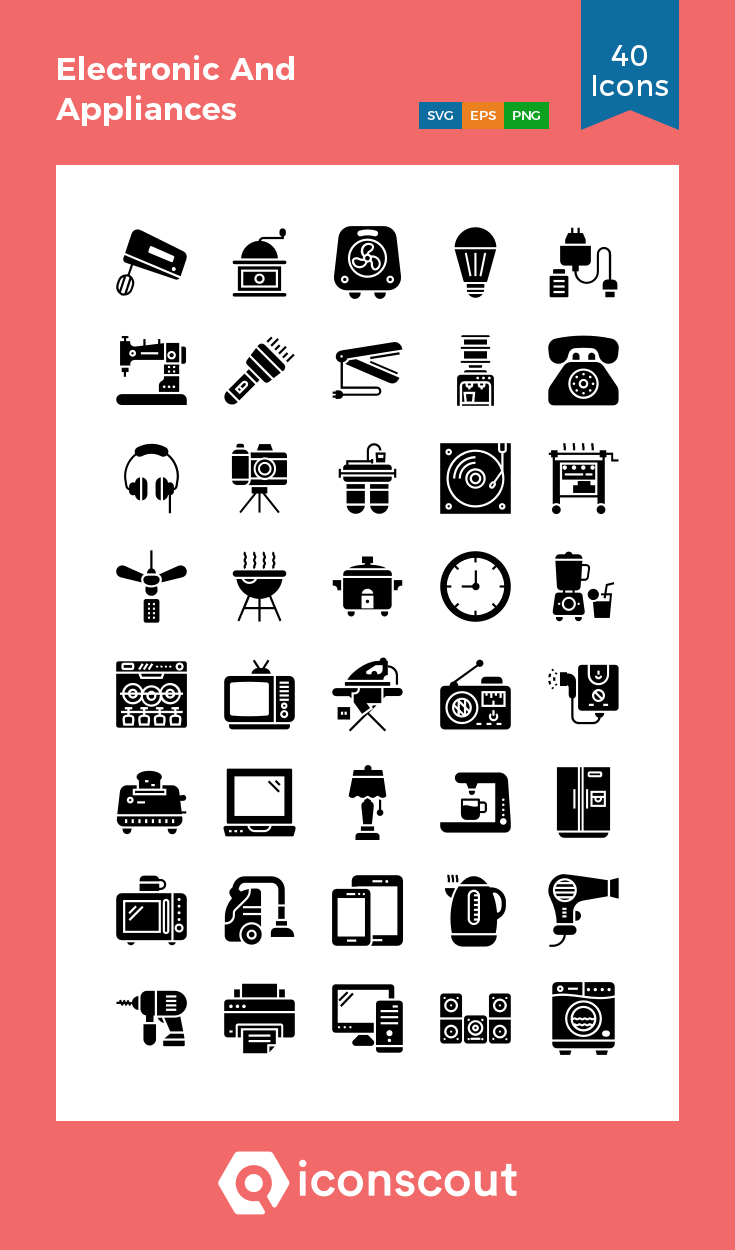 735x1250 Electronic And Appliances Icon Pack