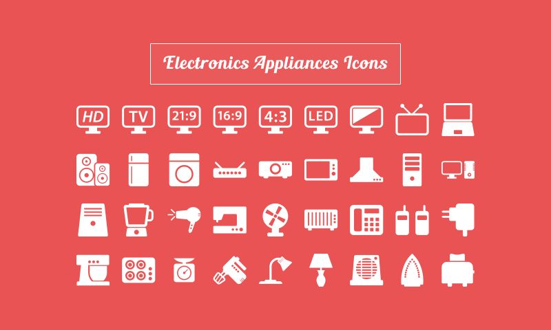800x480 Free Download Electronic Appliances Icons