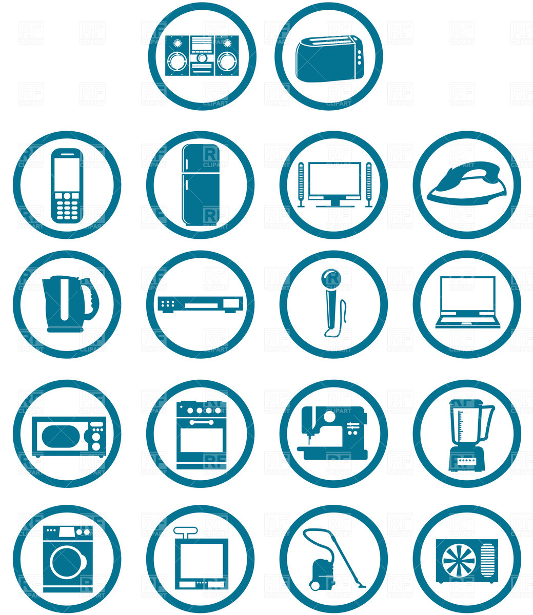 1039x1200 Household Appliances Icons Vector Image Of Technology Good