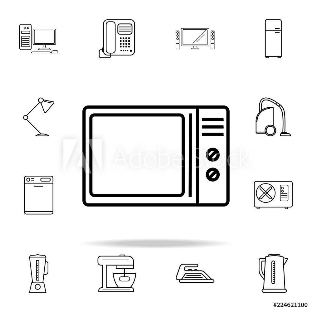 1000x1000 Photo Art Print Microwave Icon Appliances Icons Universal Set