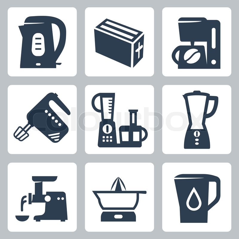 800x800 Vector Kitchen Appliances Icons Set Stock Vector Colourbox