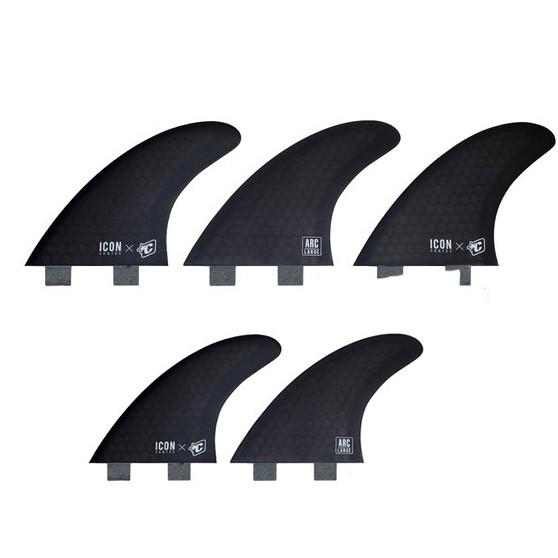 558x558 Creatures Icon Arc Fcs Triquad Fin Set Large Smoke Real Watersports
