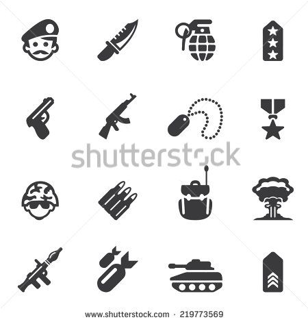 450x470 Military Silhouette Icons