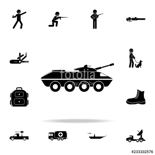 500x500 Armored Personnel Carrier Icon Army War Icons Universal Set