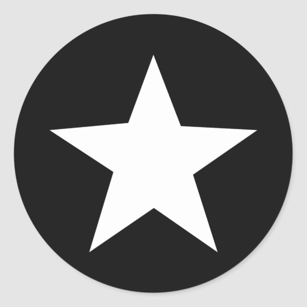 630x630 Black Star Icon Army Classic Round Sticker Zazzle Ca