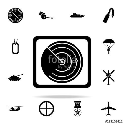 500x500 Radar Icon Army War Icons Universal Set For Web And Mobile