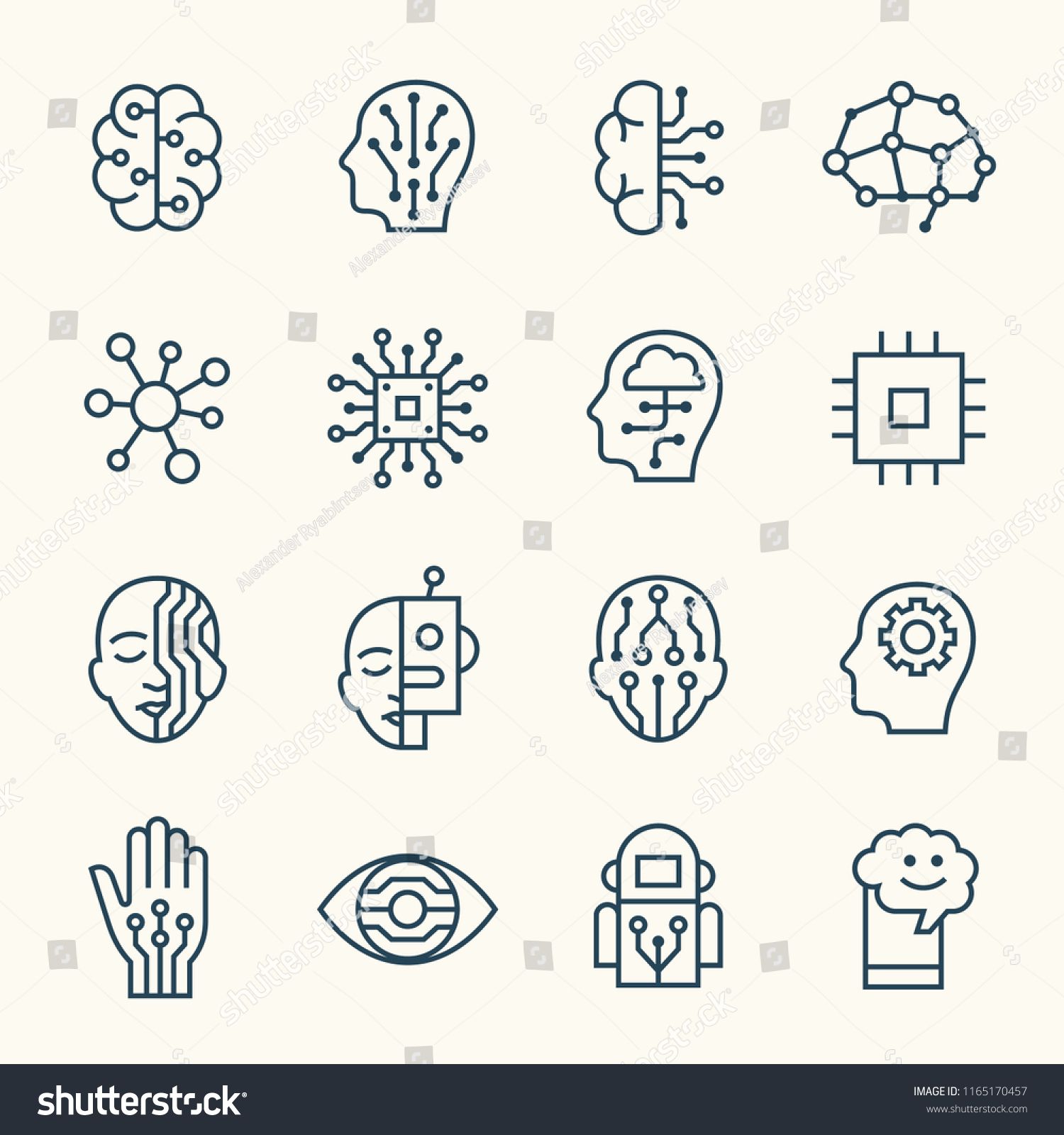 1500x1600 Artificial Intelligence Line Icons Tent Decorations