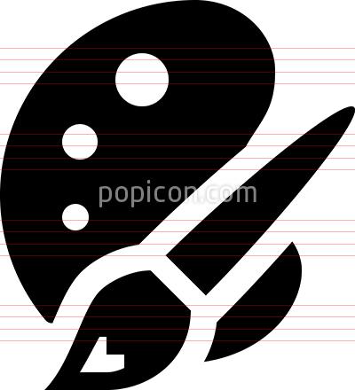 400x440 Artist Palette Paint Brush Icon