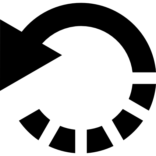 512x512 Undo Arrow Of Circular Shape With Half Broken Line Icons Free