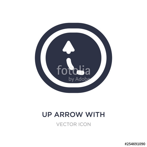 500x500 Up Arrow With Broken Lines Icon On White Background Simple