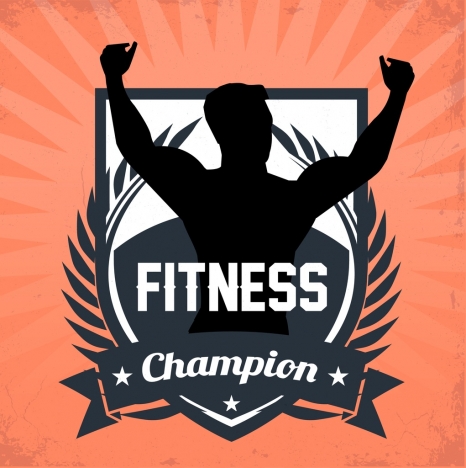 Fitness Champion Medal Template Athlete Silhouette Icon Decor 466x468 Fitness Champion Medal Template Athlete Silhouette Icon Decor