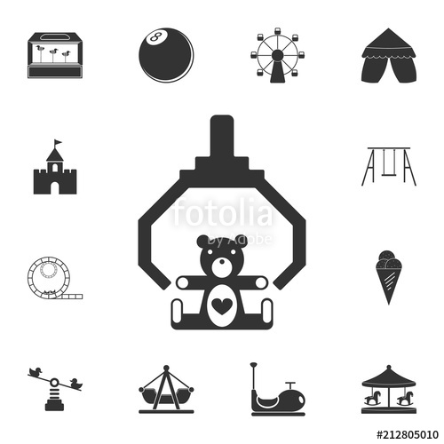 500x500 Prize Machine Icon Detailed Set Of Attractions Isolated On White