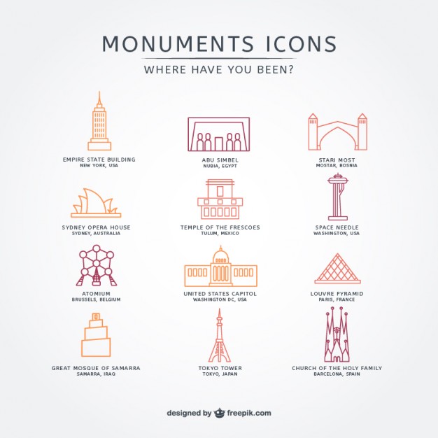 626x626 Touristic Attraction Icon Pack Vector Free Download