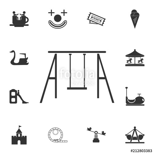 500x500 Swing Icon Detailed Set Of Attractions Isolated On White