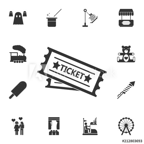 500x500 Ticket To The Attraction Icon Detailed Set Of Attractions