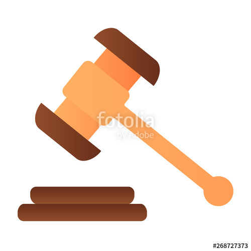 500x500 Hammer Judje Flat Icon Auction Hammer Color Icons In Trendy Flat