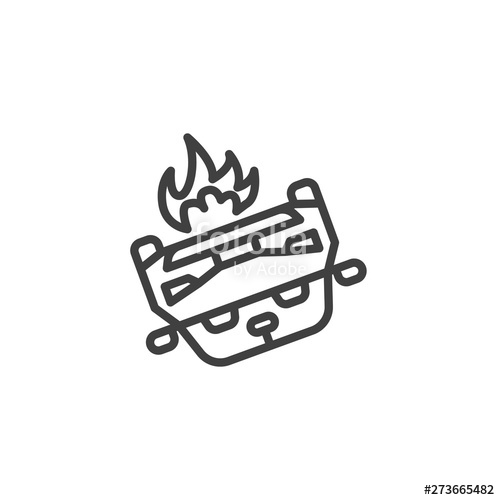 500x500 Overturned Car Line Icon Auto Insurance Linear Style Sign