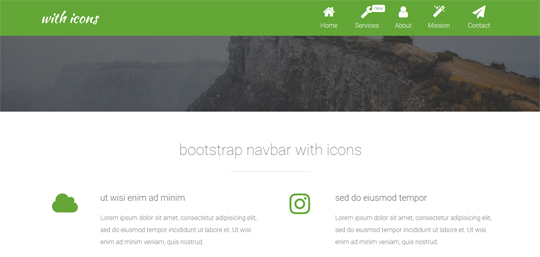 540x257 Bootstrap Navbar Menu With Icons Free Templates Azmind