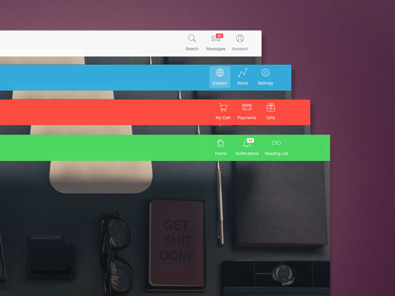 800x600 Bootstrap Navigation Bar With Icons