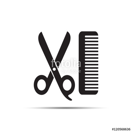 500x500 Scissors And Comb Flat Icon Barbershop Symbol Haircut And Hair