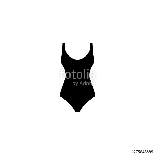 500x500 Black Swimsuit Icon Bathing Suit Vector Illustration Isolated