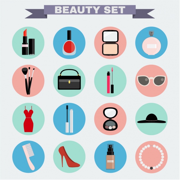 626x626 Beauty Icons Set Vector Free Download