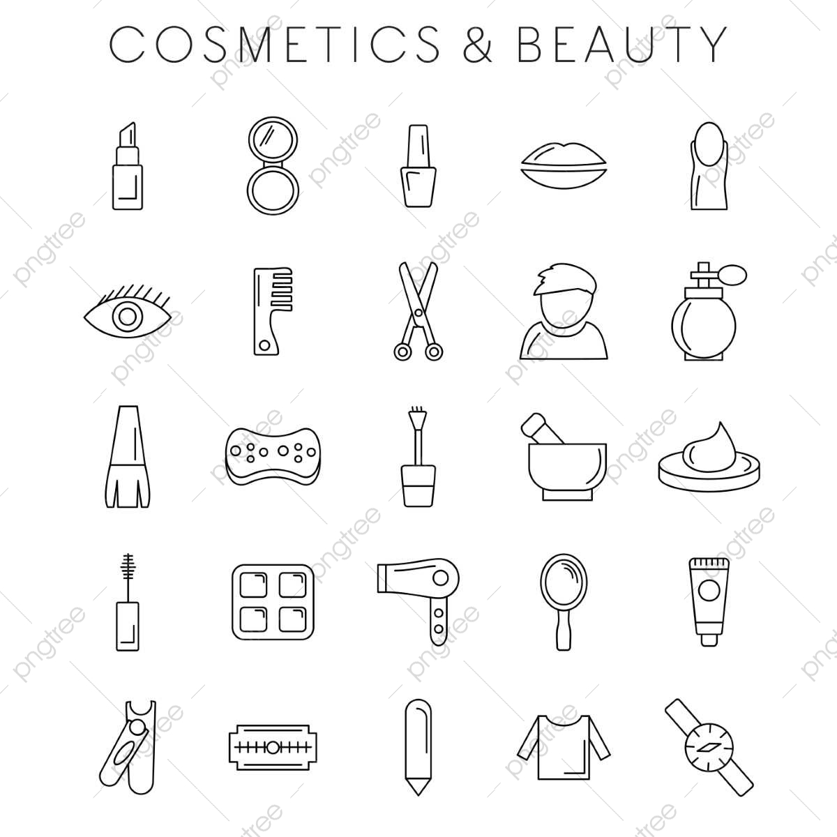 1200x1200 Coesmetic And Beauty Icons Set, Icon, Beauty, Icons Png And Vector