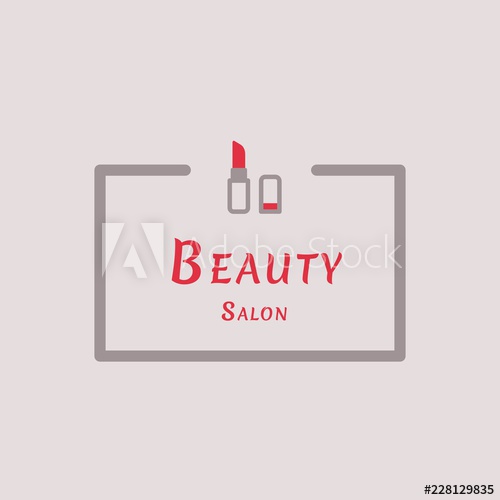 500x500 Beauty Salon Logo With Lipstick Icon Beauty Studio Illustration