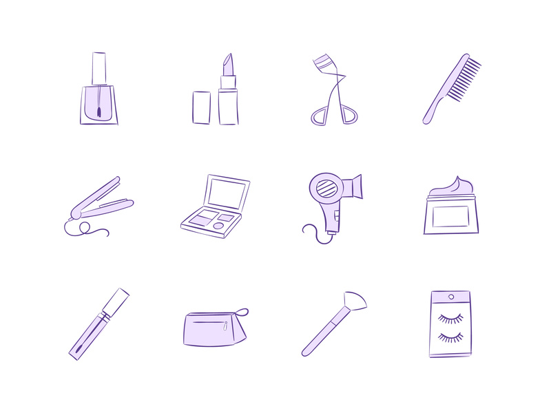 800x600 Makeup Beauty Vector Icon Collection