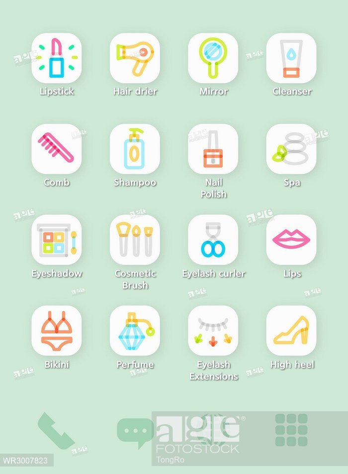 700x952 Set Of Various Icons Related To Beauty Supplies, Stock Photo