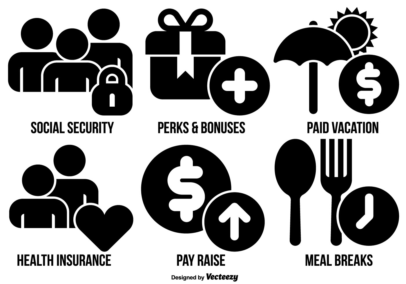 1400x980 Vector Employee Benefits Icon Collection
